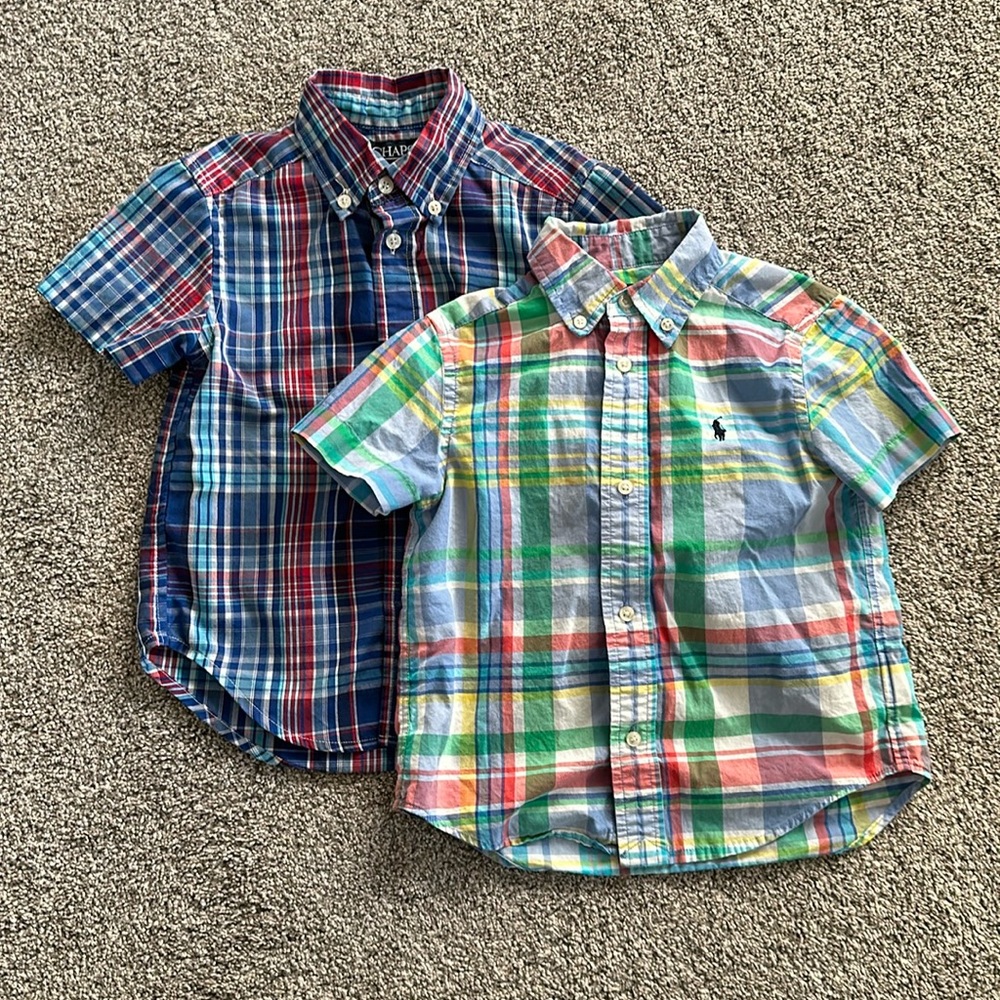 Two short sleeve button down shirts